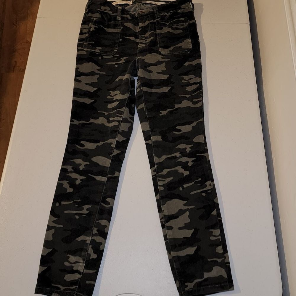 Pilcro And The Letterpress Womens Camo High Rise Skinny Corduroy Pants 29